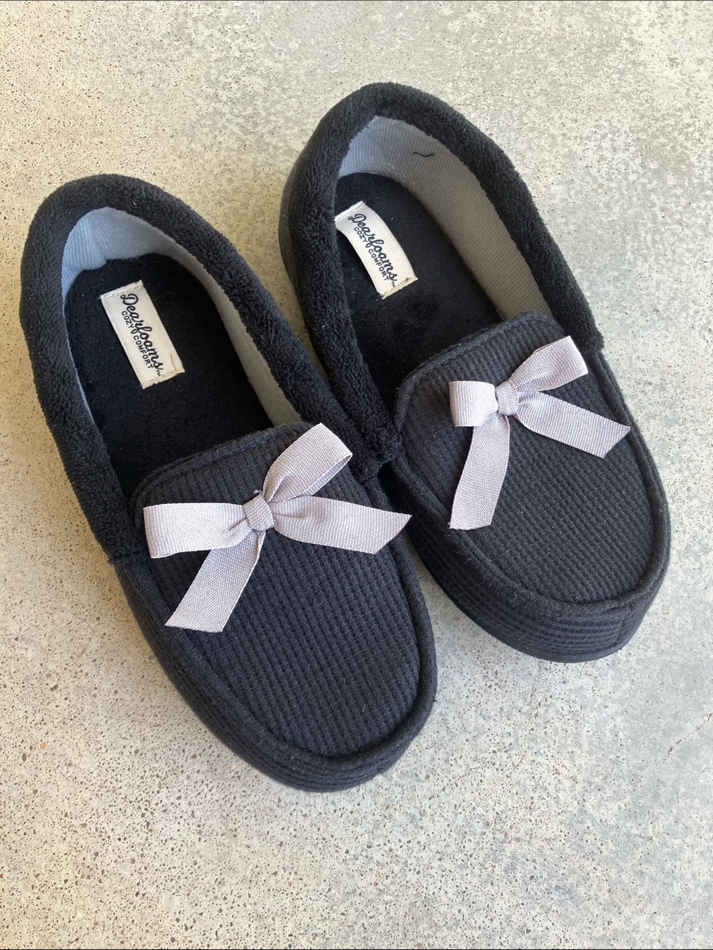 Dearfoams Cozy Waffle Knit Slippers, S